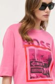 Бавовняна футболка BOSS колір рожевий (3284386) Бавовняна футболка BOSS колір рожевий (3284386)