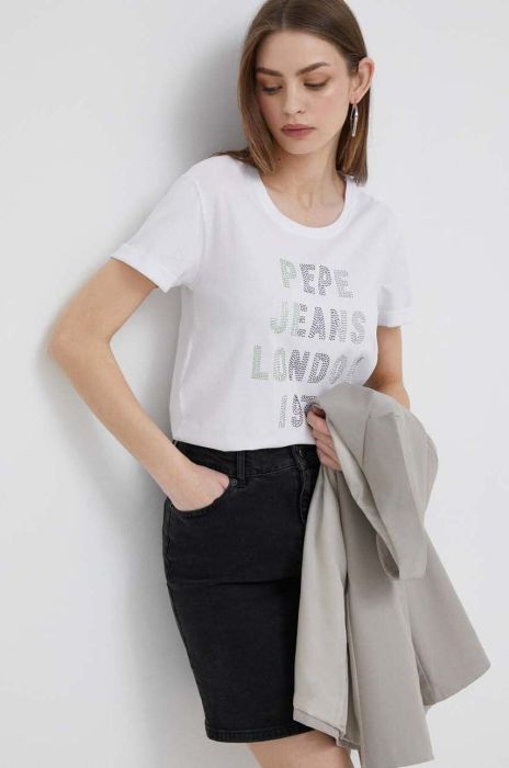 Бавовняна футболка Pepe Jeans колір білий (3291071) Бавовняна футболка Pepe Jeans колір білий (3291071)