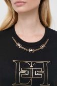 Бавовняна футболка Elisabetta Franchi колір чорний (3501653)