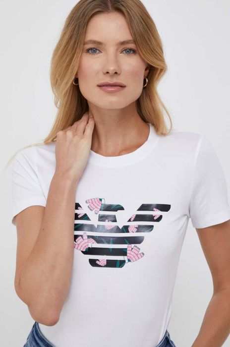 Футболка Emporio Armani жіноча колір білий Футболка Emporio Armani жіноча колір білий