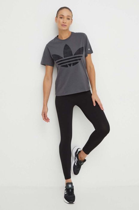 Бавовняна футболка adidas Originals жіночий колір сірий (3651814) Бавовняна футболка adidas Originals жіночий колір сірий (3651814)