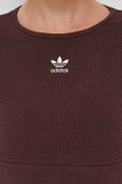 Лонгслів adidas Originals жіночий колір коричневий