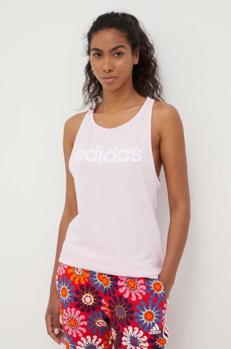 Бавовняний топ adidas колір рожевий (3373692) Бавовняний топ adidas колір рожевий (3373692)