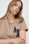 Бавовняна футболка Armani Exchange колір бежевий (3463950)