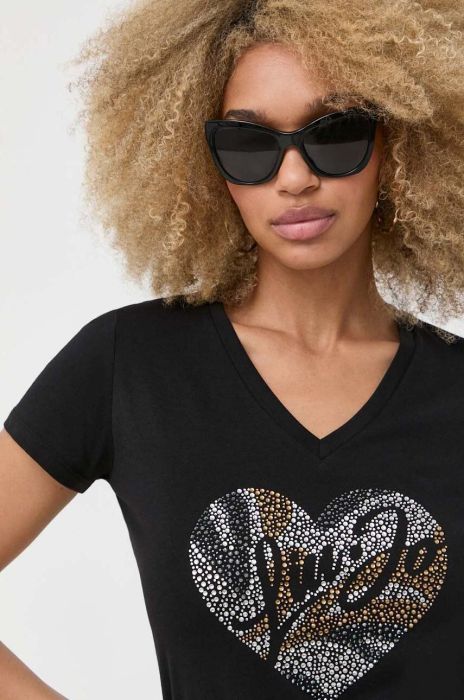 Бавовняна футболка Liu Jo колір чорний (3339048) Бавовняна футболка Liu Jo колір чорний (3339048)