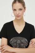 Бавовняна футболка Liu Jo колір чорний (3339097)