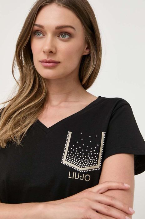 Бавовняна футболка Liu Jo колір чорний (3339197) Бавовняна футболка Liu Jo колір чорний (3339197)
