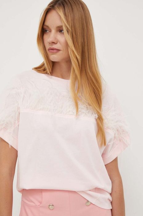 Бавовняна футболка Twinset колір рожевий (3464000) Бавовняна футболка Twinset колір рожевий (3464000)