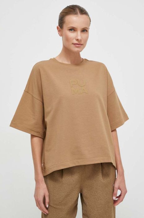 Футболка Puma жіночий колір бежевий