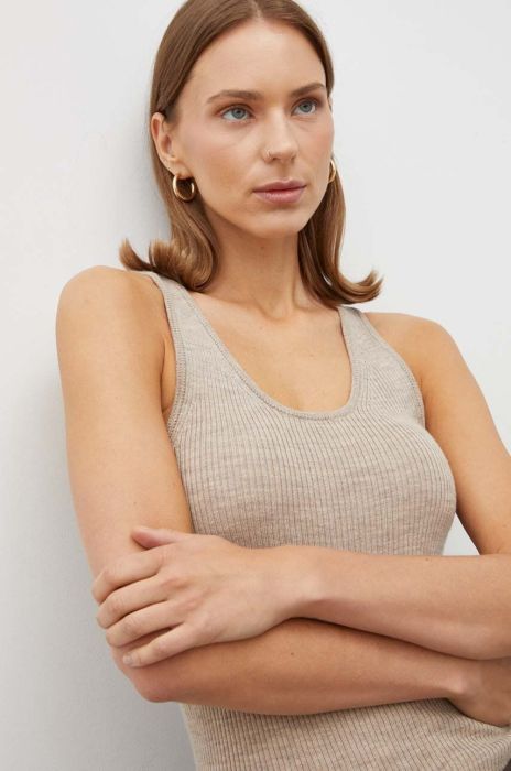 Вовняний топ Herskind колір бежевий