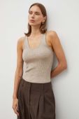 Вовняний топ Herskind колір бежевий