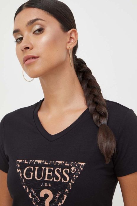 Футболка Guess жіночий колір чорний (3529627) Футболка Guess жіночий колір чорний (3529627)