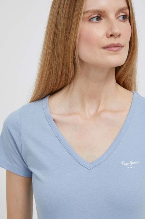 Бавовняна футболка Pepe Jeans колір блакитний (3478385) Бавовняна футболка Pepe Jeans колір блакитний (3478385)