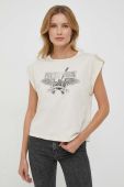 Бавовняна футболка Pepe Jeans жіночий колір бежевий (3681559) Бавовняна футболка Pepe Jeans жіночий колір бежевий (3681559)
