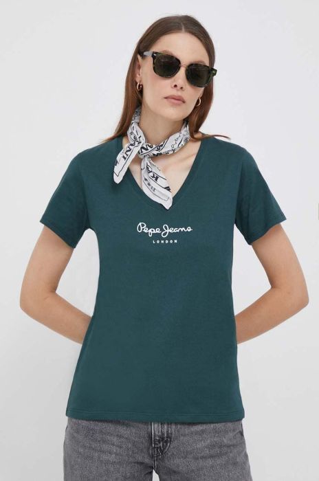 Бавовняна футболка Pepe Jeans колір зелений (3493815) Бавовняна футболка Pepe Jeans колір зелений (3493815)
