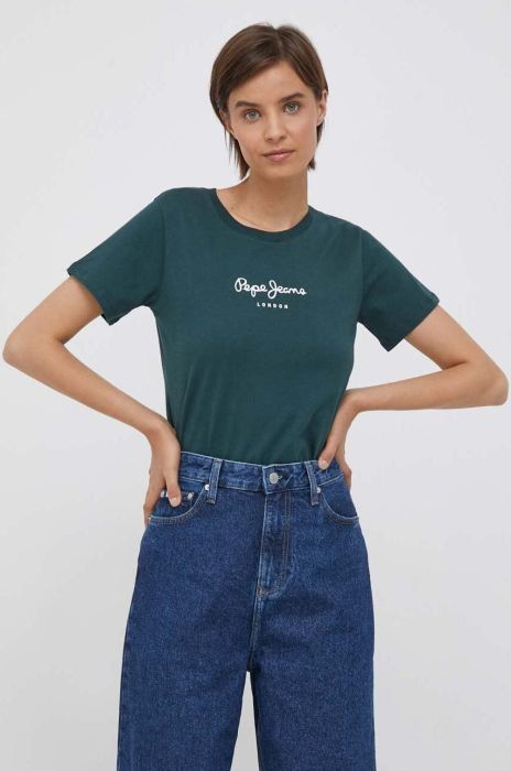 Бавовняна футболка Pepe Jeans Wendys колір зелений Бавовняна футболка Pepe Jeans Wendys колір зелений