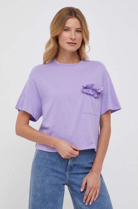 Бавовняна футболка United Colors of Benetton колір фіолетовий (3412012) Бавовняна футболка United Colors of Benetton колір фіолетовий (3412012)