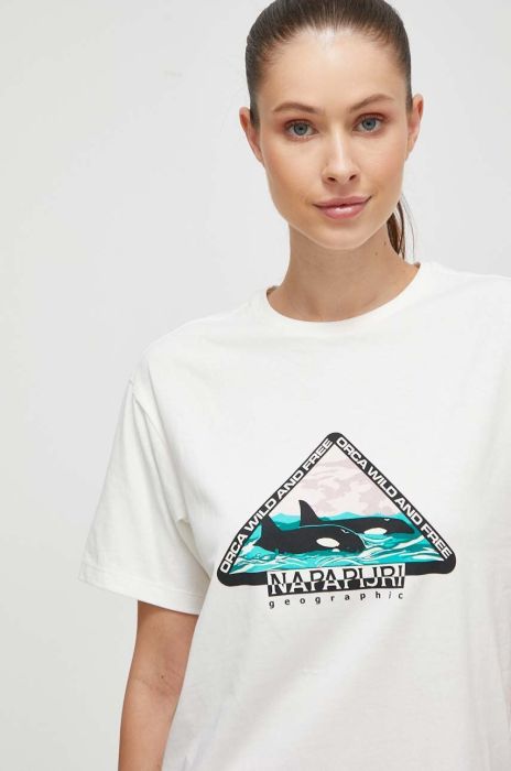 Бавовняна футболка Napapijri колір білий (3576125)