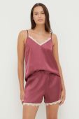 Піжамний топ United Colors of Benetton жіночий колір рожевий сатин