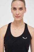 Спортивний топ Salewa Lavaredo Hemp Cropped жіночий колір чорний Спортивний топ Salewa Lavaredo Hemp Cropped жіночий колір чорний