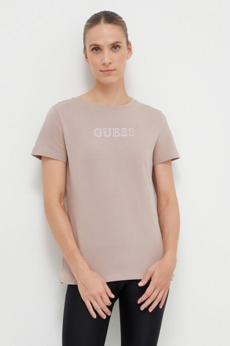 Футболка Guess жіночий колір коричневий (3542833) Футболка Guess жіночий колір коричневий (3542833)