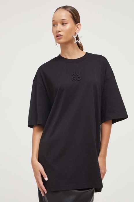 Бавовняна футболка HUGO колір чорний (3490634) Бавовняна футболка HUGO колір чорний (3490634)