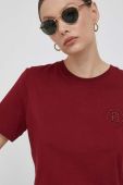 Футболка Tommy Hilfiger жіноча колір бордовий