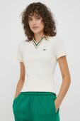 Поло Lacoste жіночий колір бежевий Поло Lacoste жіночий колір бежевий