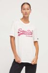 Футболка Superdry жіночий колір бежевий