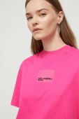 Бавовняна футболка Karl Lagerfeld Jeans колір рожевий Бавовняна футболка Karl Lagerfeld Jeans колір рожевий