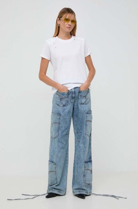 Бавовняна футболка Twinset колір білий (3593960) Бавовняна футболка Twinset колір білий (3593960)