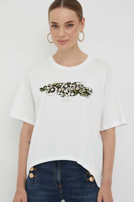 Бавовняна футболка Liu Jo колір бежевий (3412058) Бавовняна футболка Liu Jo колір бежевий (3412058)