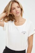 Бавовняна футболка lounge Tommy Hilfiger колір бежевий