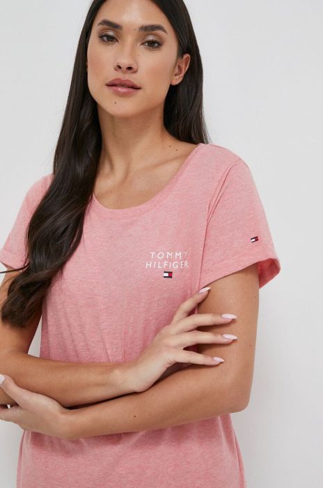 Бавовняна футболка lounge Tommy Hilfiger колір рожевий Бавовняна футболка lounge Tommy Hilfiger колір рожевий