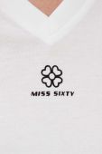 Футболка з домішкою шовку Miss Sixty колір білий