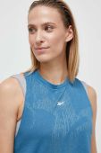 Топ для тренувань Reebok колір блакитний Топ для тренувань Reebok колір блакитний