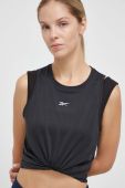 Топ для бігу Reebok колір чорний Топ для бігу Reebok колір чорний