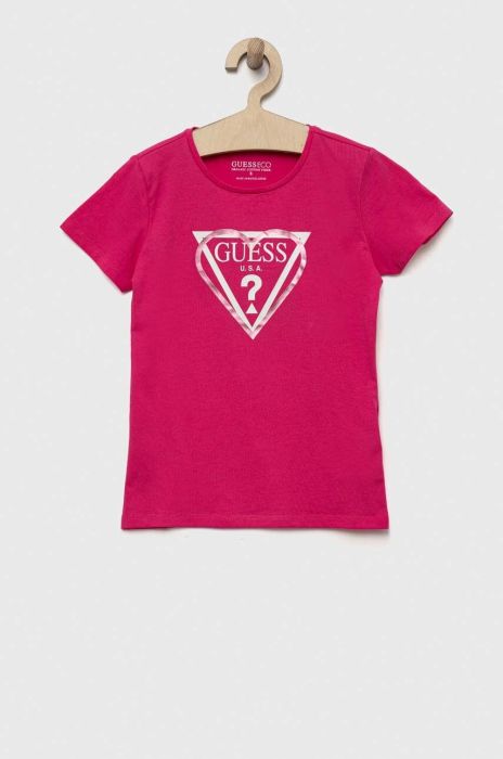 Дитяча футболка Guess колір рожевий (3294397) Дитяча футболка Guess колір рожевий (3294397)