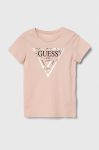 Дитяча бавовняна футболка Guess колір рожевий (3363561)