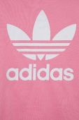 Дитяча бавовняна футболка adidas Originals TREFOIL колір рожевий