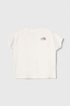 Дитяча бавовняна футболка The North Face G VERTICAL LINE S/S TEE колір білий