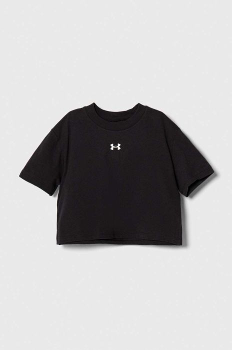 Дитяча футболка Under Armour UA CROP SPORTSTYLE LOGO SS колір чорний