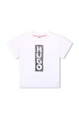 Дитяча бавовняна футболка HUGO колір білий з принтом (3405152)