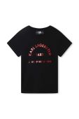 Дитяча бавовняна футболка Karl Lagerfeld колір чорний з принтом (3451934)