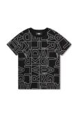 Дитяча бавовняна футболка Karl Lagerfeld колір чорний з принтом (3542956)