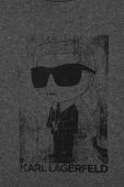 Дитяча бавовняна футболка Karl Lagerfeld колір сірий з принтом (3451946)