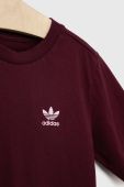 Дитяча бавовняна футболка adidas Originals колір бордовий однотонний