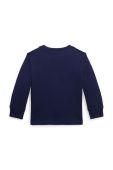 Бавовняний лонгслів для немовлят Polo Ralph Lauren колір синій з принтом