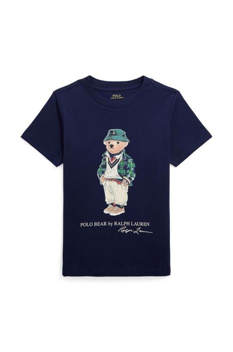 Дитяча бавовняна футболка Polo Ralph Lauren колір синій з принтом (3475088) Дитяча бавовняна футболка Polo Ralph Lauren колір синій з принтом (3475088)