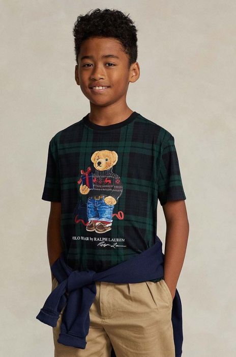 Дитяча бавовняна футболка Polo Ralph Lauren колір чорний візерунок (3594022) Дитяча бавовняна футболка Polo Ralph Lauren колір чорний візерунок (3594022)